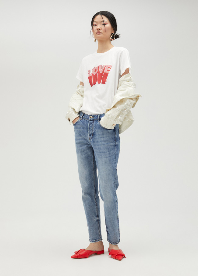 T-shirt Love brilhante