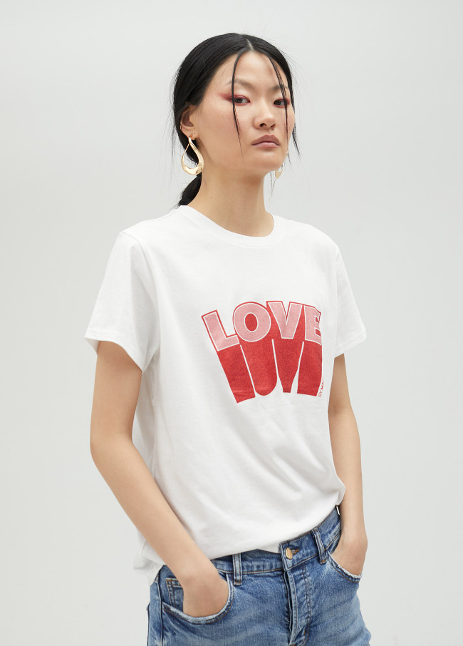T-shirt Love brilhante