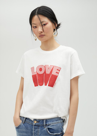 T-shirt Love brilhante