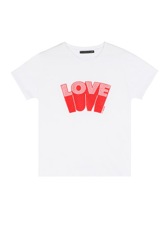 T-shirt Love brilhante