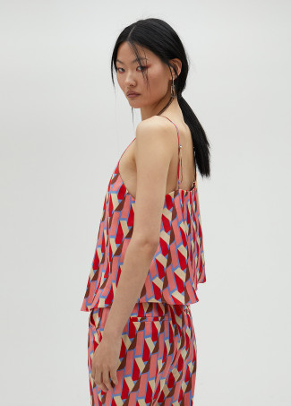 Top lencero estampado logotipado