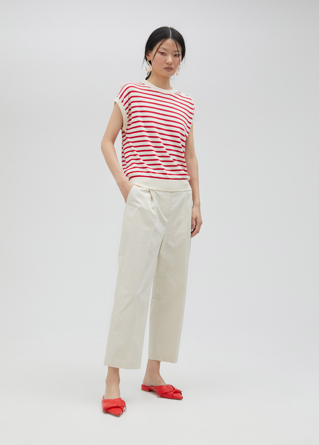 Top de rayas detalle eyelets