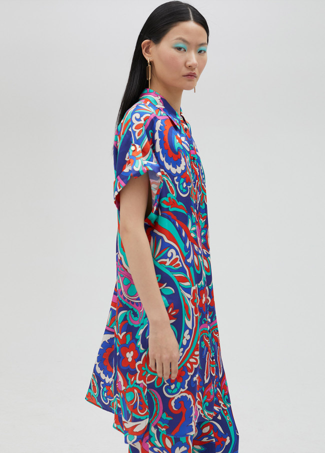 Paisley print oversize blouse