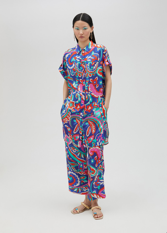 Paisley print oversize blouse