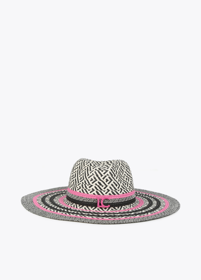 Chapeau floppy effet raphia multicolore