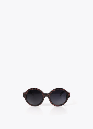 Gafa redonda animal print de acetato de celulosa