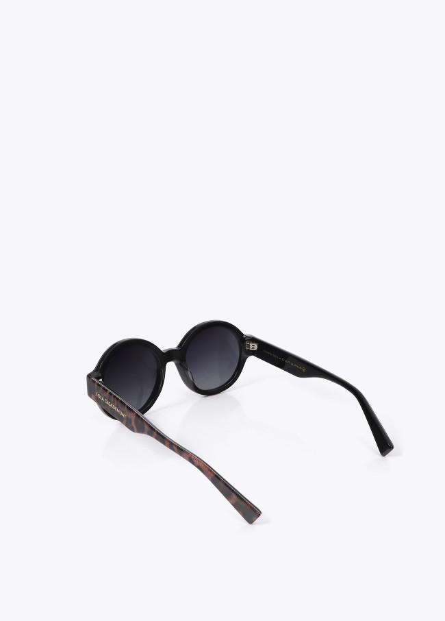 Gafa redonda animal print de acetato de celulosa