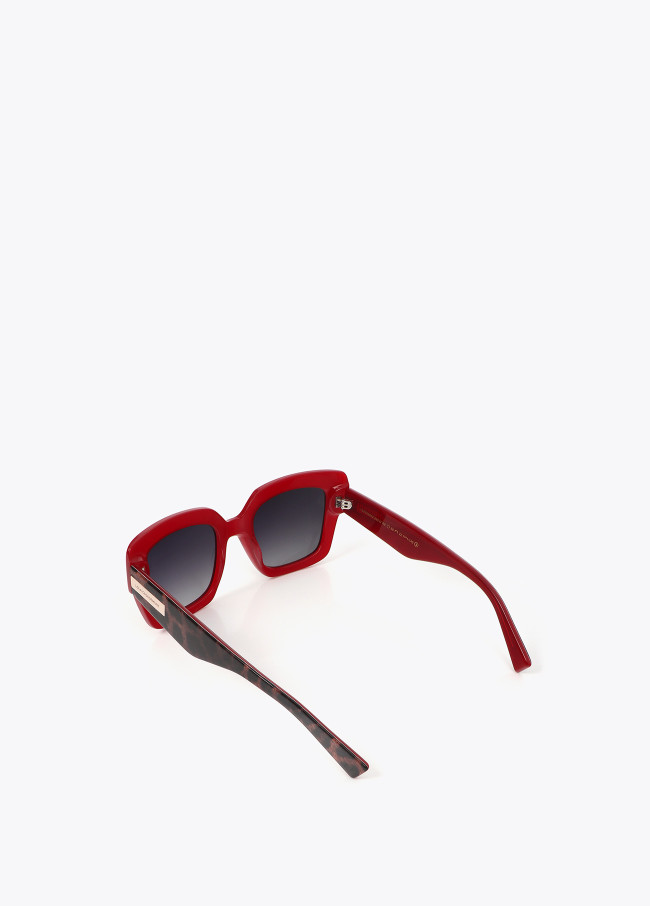 Gafa cuadrada combinada color de acetato de...