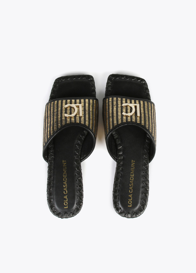 Flat metallic sandals