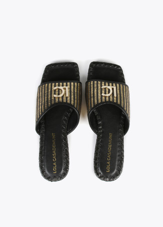 Flat metallic sandals