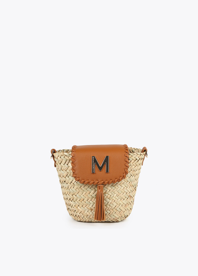 Mini palm leaf crossbody bag