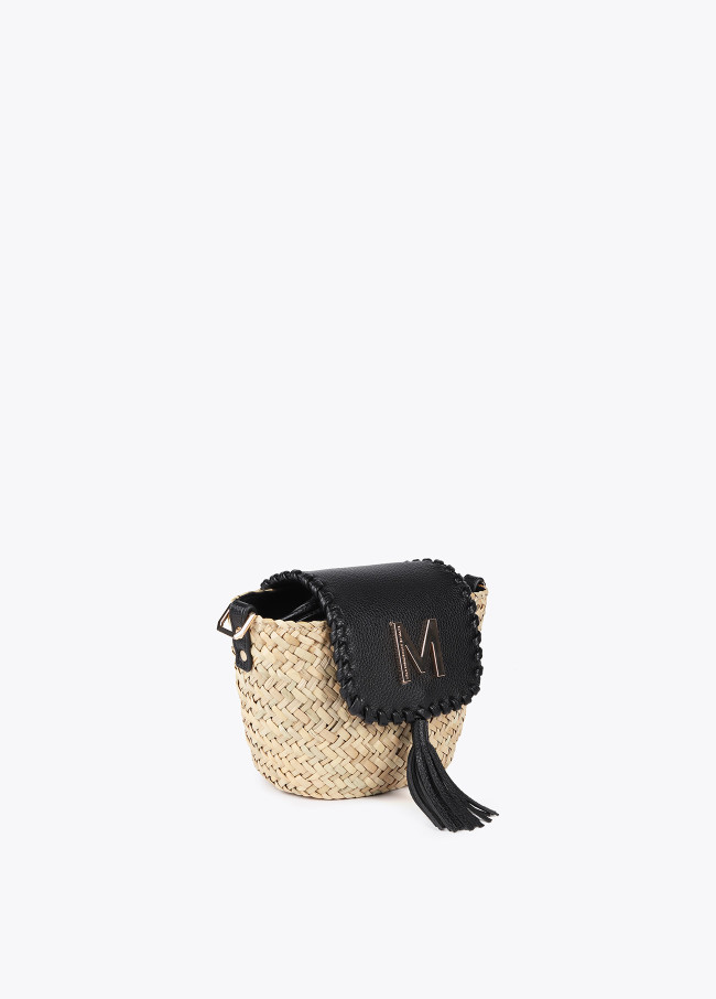 Mini palm leaf crossbody bag