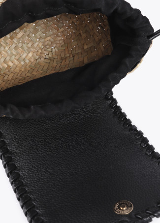 Mini palm leaf crossbody bag