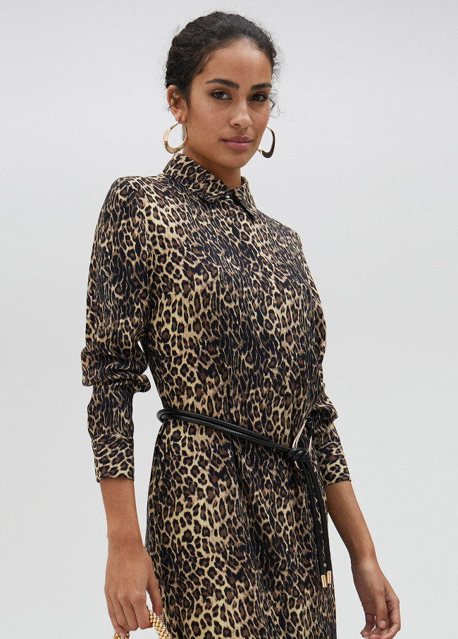 Vestido camisero animal print