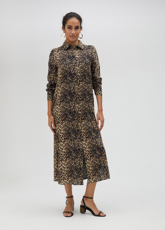 Vestido camisero animal print