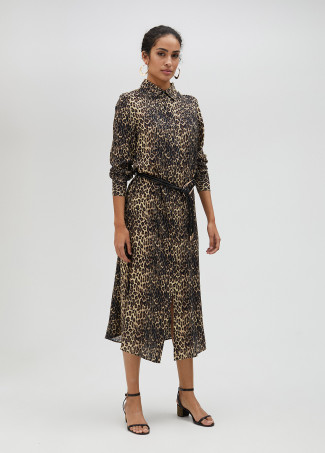 Vestido camisero animal print