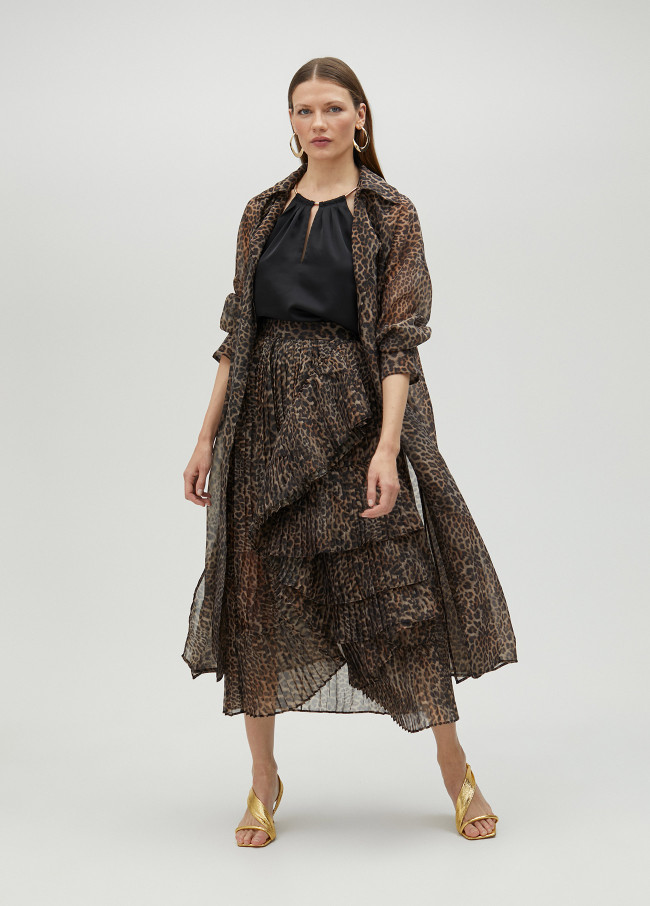 Jupe plissée à volants