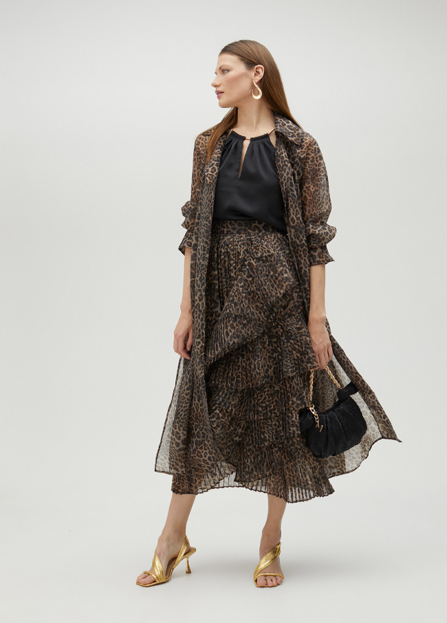 Trench organza stampa animalier