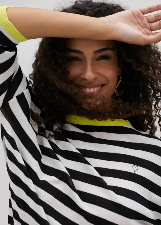 Pull fin bicolore à rayures