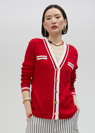 Cardigan bicolore