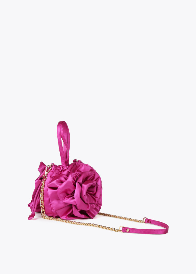 Borsa floreale satin