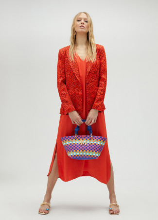 Vestido midi de alças