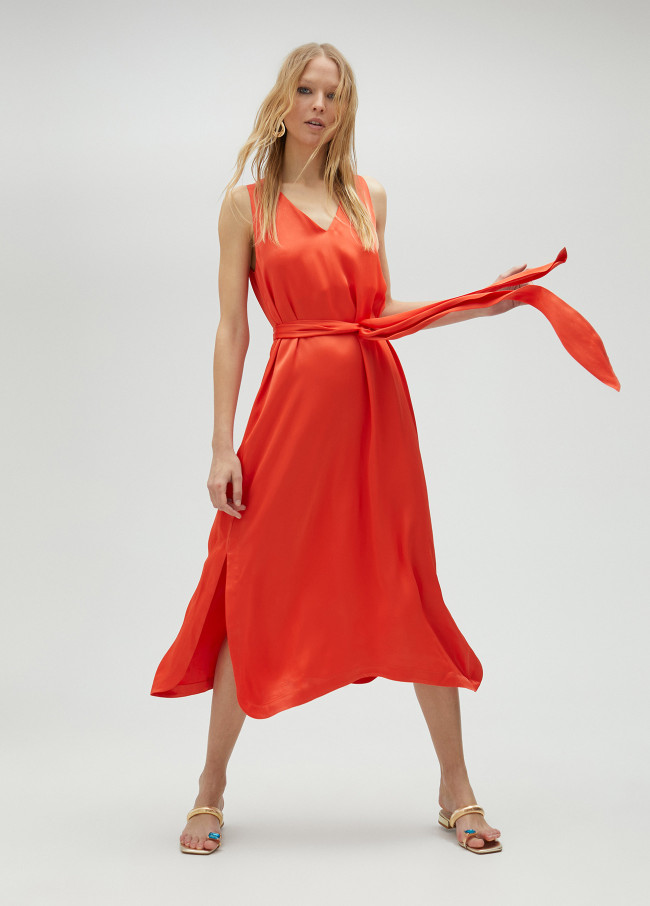Vestito midi con spalline