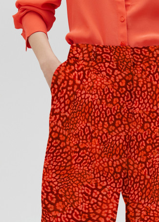 Pantaloni dritti stampa animalier