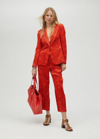 Pantalon droit imprimé animal