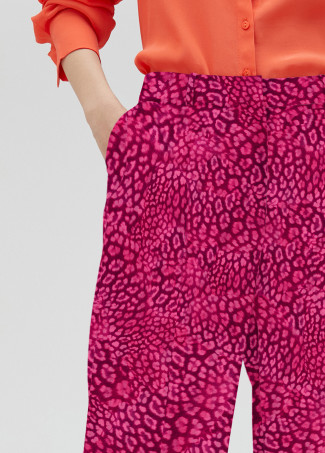 Pantaloni dritti stampa animalier