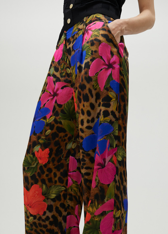 Pantaloni morbidi stampa animalier