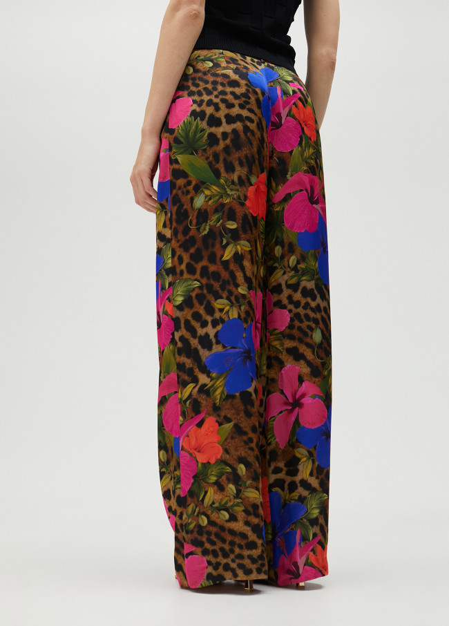 Fließende Hose mit Animal Print