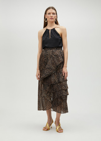 Top scollo all'americana con catena