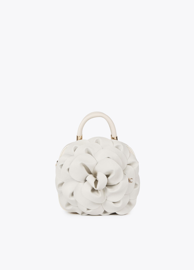 Bolso flor efecto piel