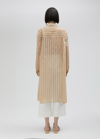 Camisola comprida às riscas