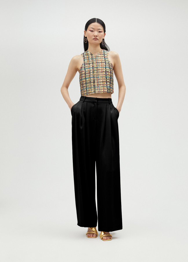 Palazzo trousers with darts