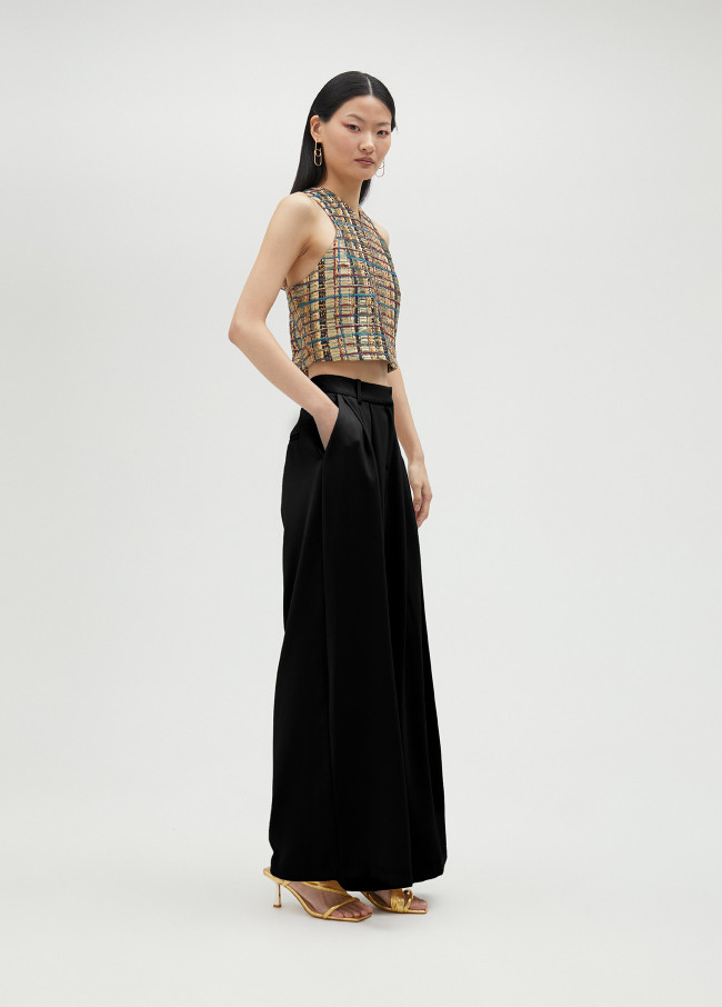 Palazzo trousers with darts