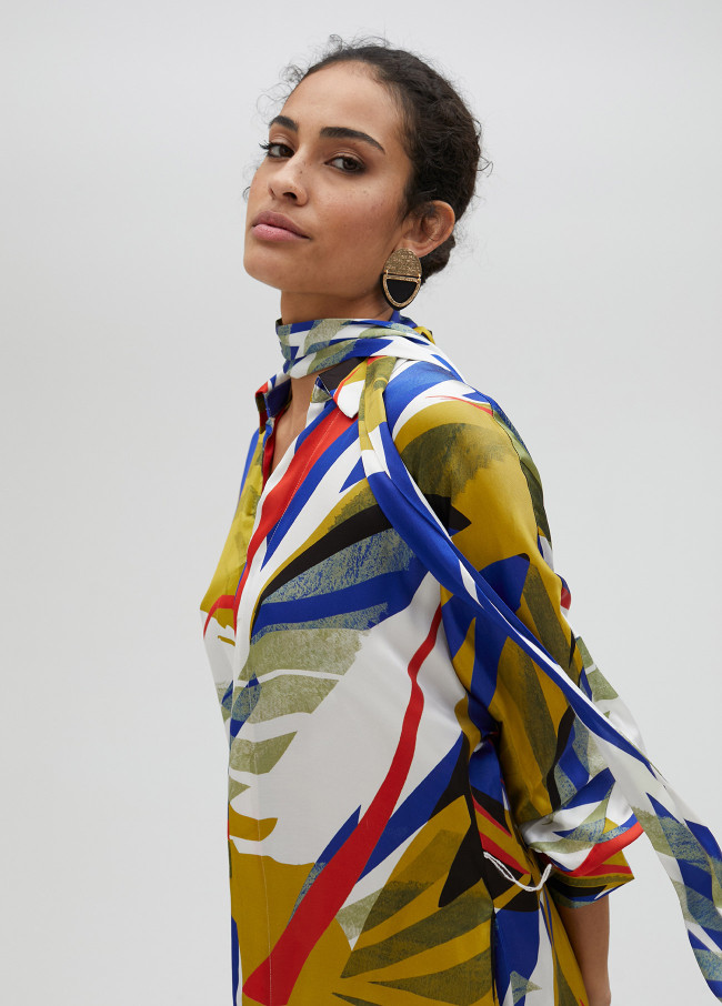 Vestido largo estampado