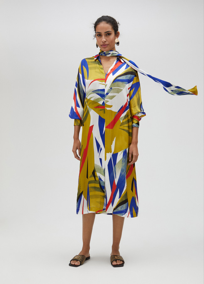Vestito lungo con stampa