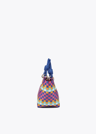 Borsa a cesta piccola intrecciata multicolore