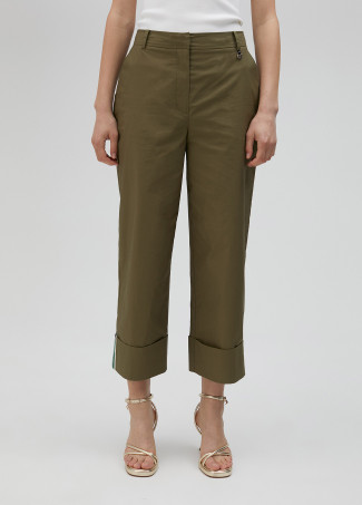 Pantalon popeline revers dans le bas