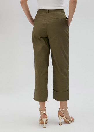 Poplin trousers with turn-ups