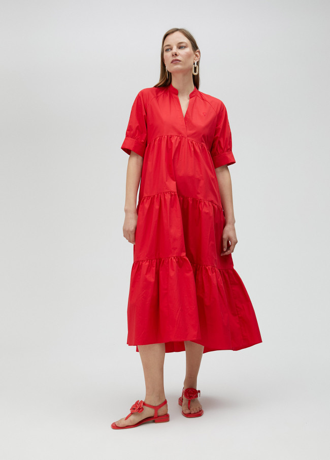 Vestido largo con volantes