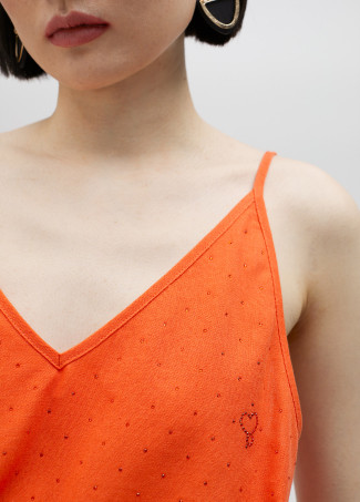 Top à bretelles avec strass