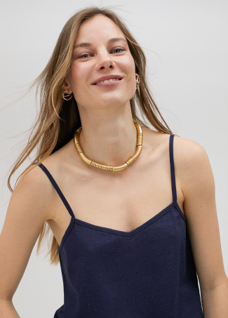 Strappy top with rhinestones