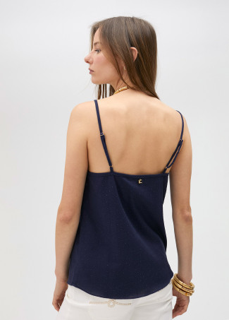 Top con spalline e strass