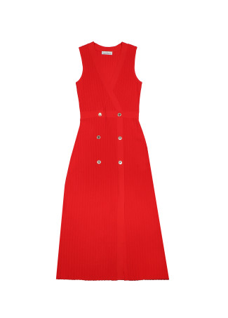 Robe rouge en maille