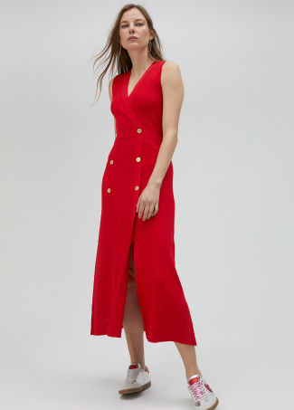 Robe rouge en maille