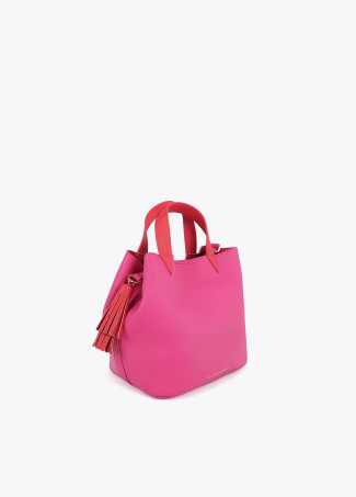 Zweifarbige Tasche mit Quaste