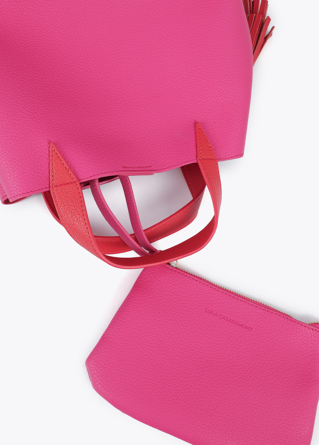 Bolso bicolor con borla